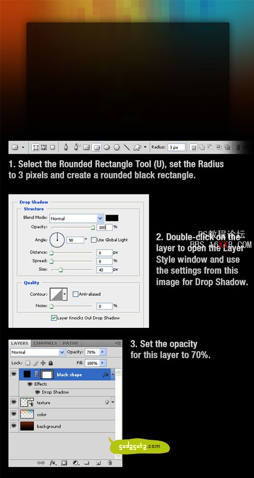 Photoshop制作简洁干净的网页效果图(4)-第4张图片-快备云